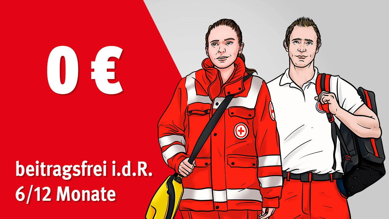 Illustration Mitgliedsbeitrag Null Euro - Freiwillige Wehrdienst-, Zivildienst-, Sozialdienstleistende