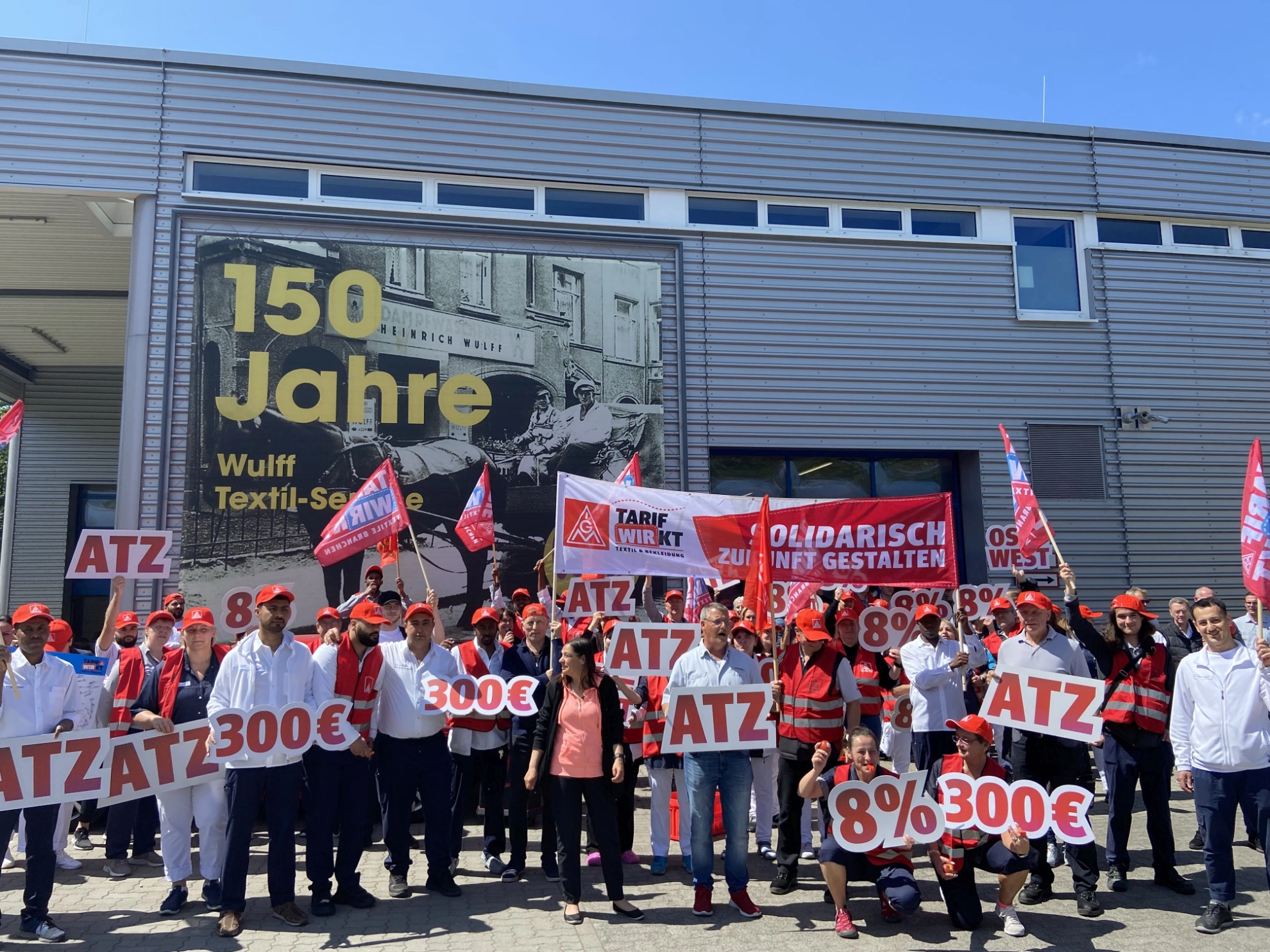 Warnstreik am 2. Juni 2023 bei DBL Wulff Textil-Service in Kiel