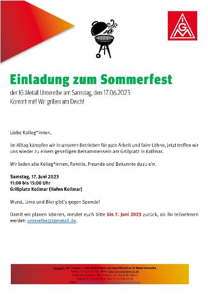 Kommt mit! Wir grillen am Deich!